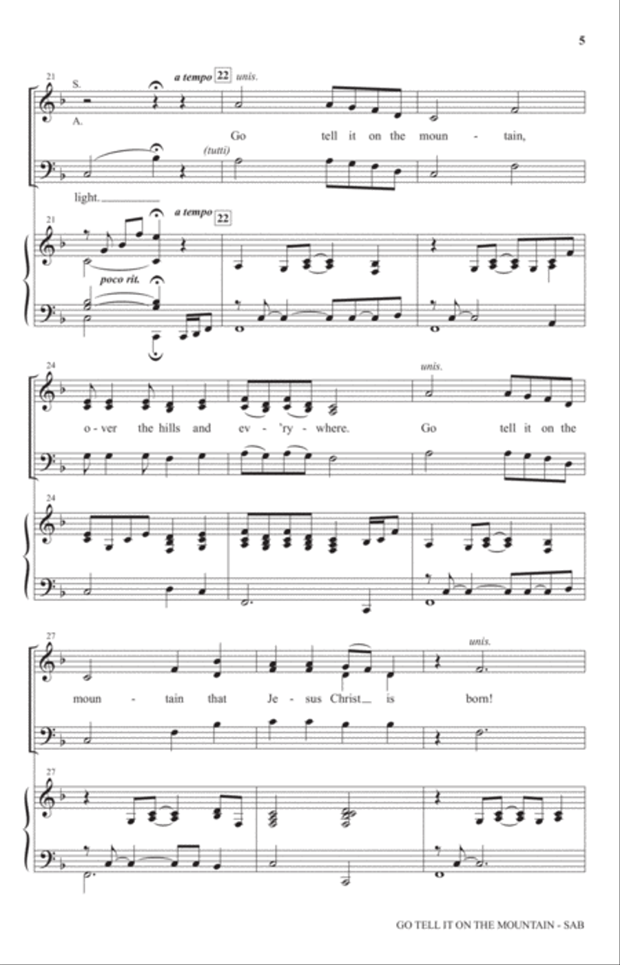 Go, Tell It On The Mountain 3-Part scores gallery preview page 3