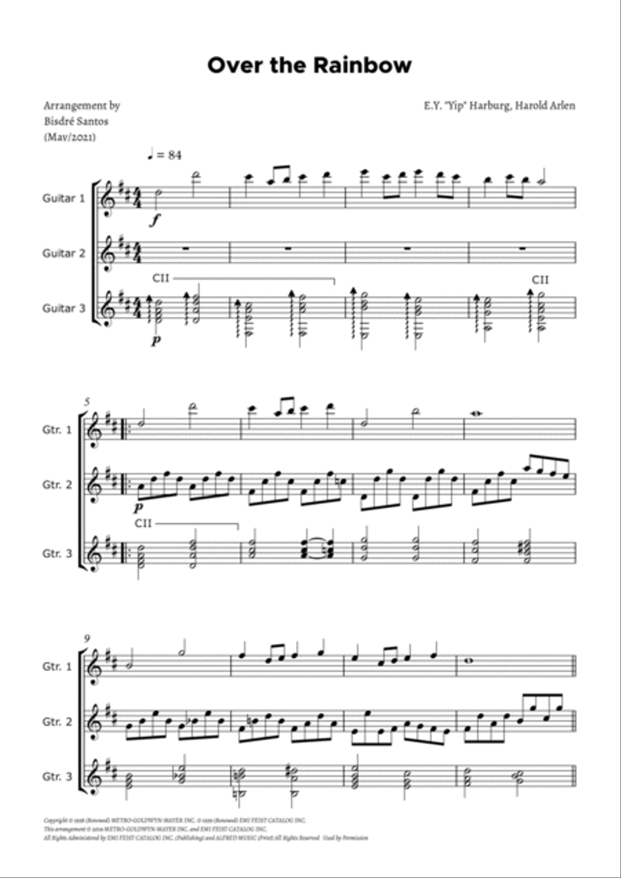 Over The Rainbow Over The Rainbow Guitar scores gallery preview page 2