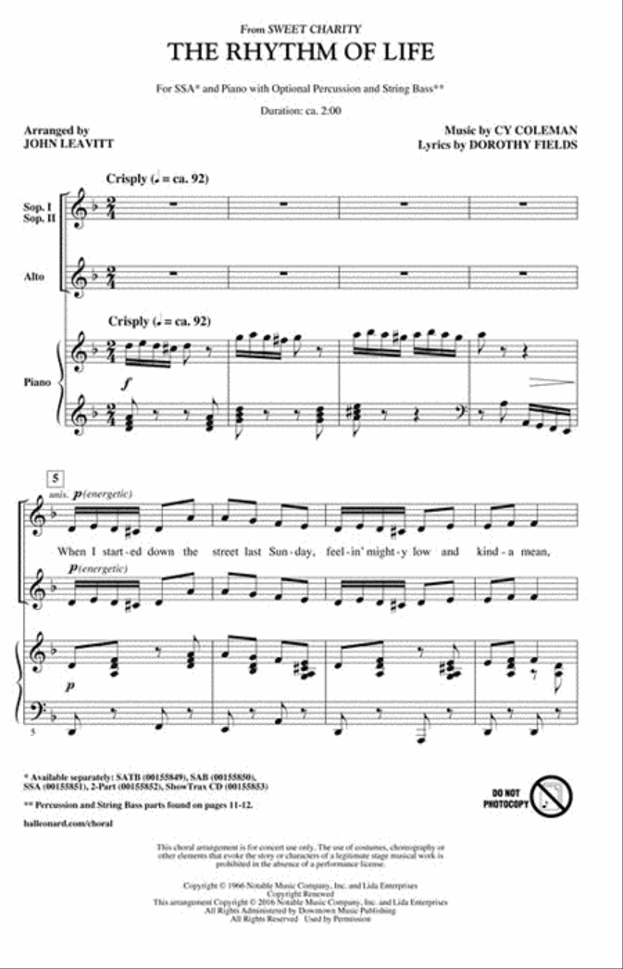 The Rhythm of Life SSA scores gallery preview page 2