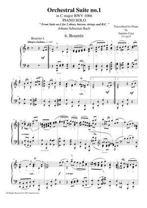 Book cover for Orchestral Suite no.1 in C major BWV 1066, VI. Bourrée I. & II. - Piano solo