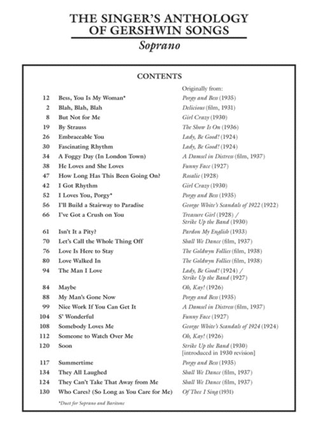 The Singer's Anthology of Gershwin Songs – Soprano
