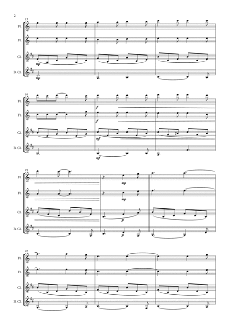 Hallelujah Woodwind Quartet scores gallery preview page 2