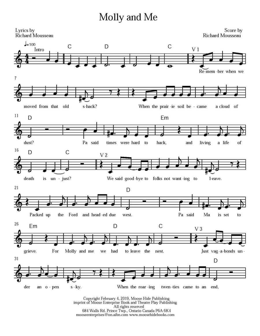 Molly And Me Molly And Me Acoustic Guitar scores gallery preview page 1