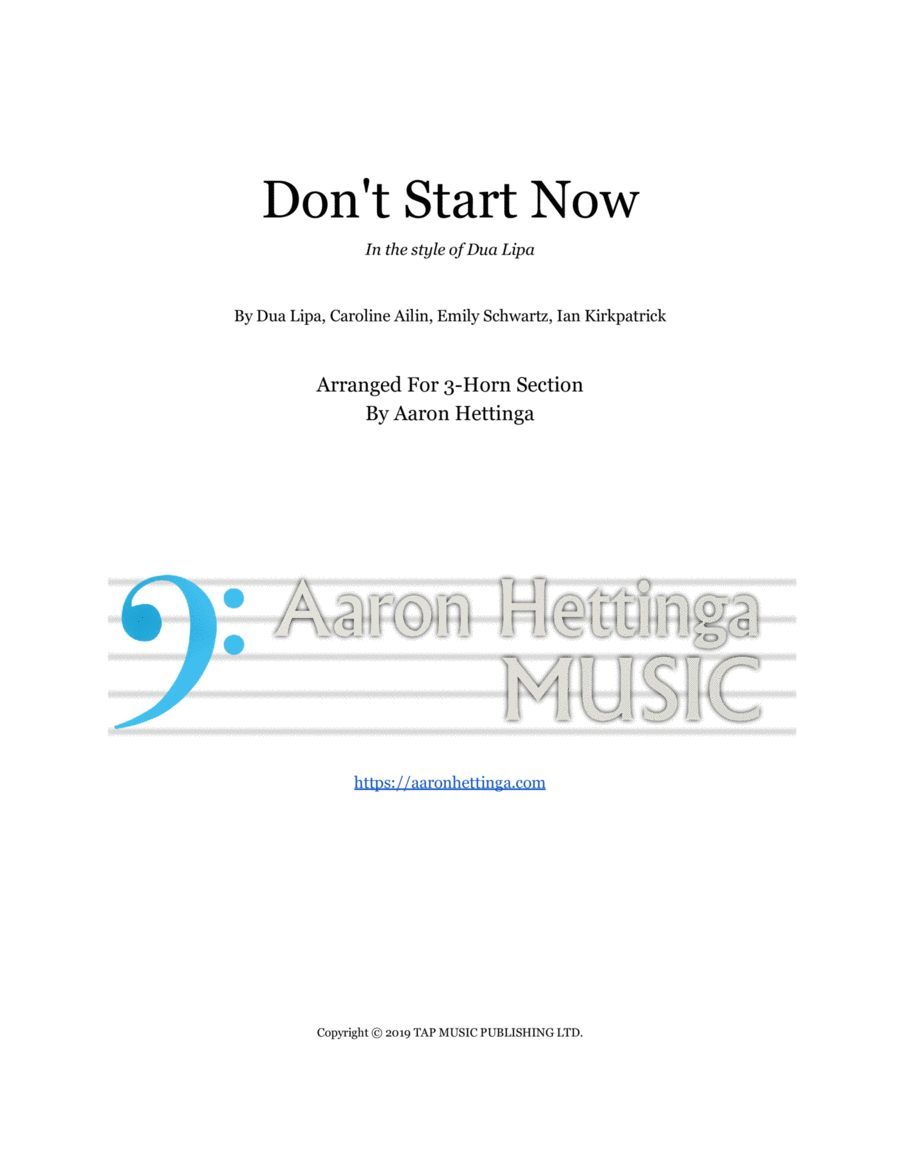 Don't Start Now Small Ensemble scores gallery preview page 1