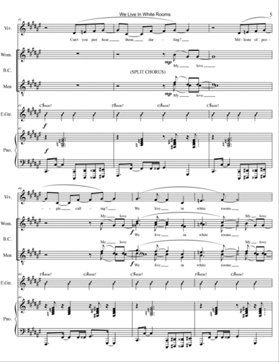 We Live in White Rooms Piano, Vocal, Guitar scores gallery preview page 5