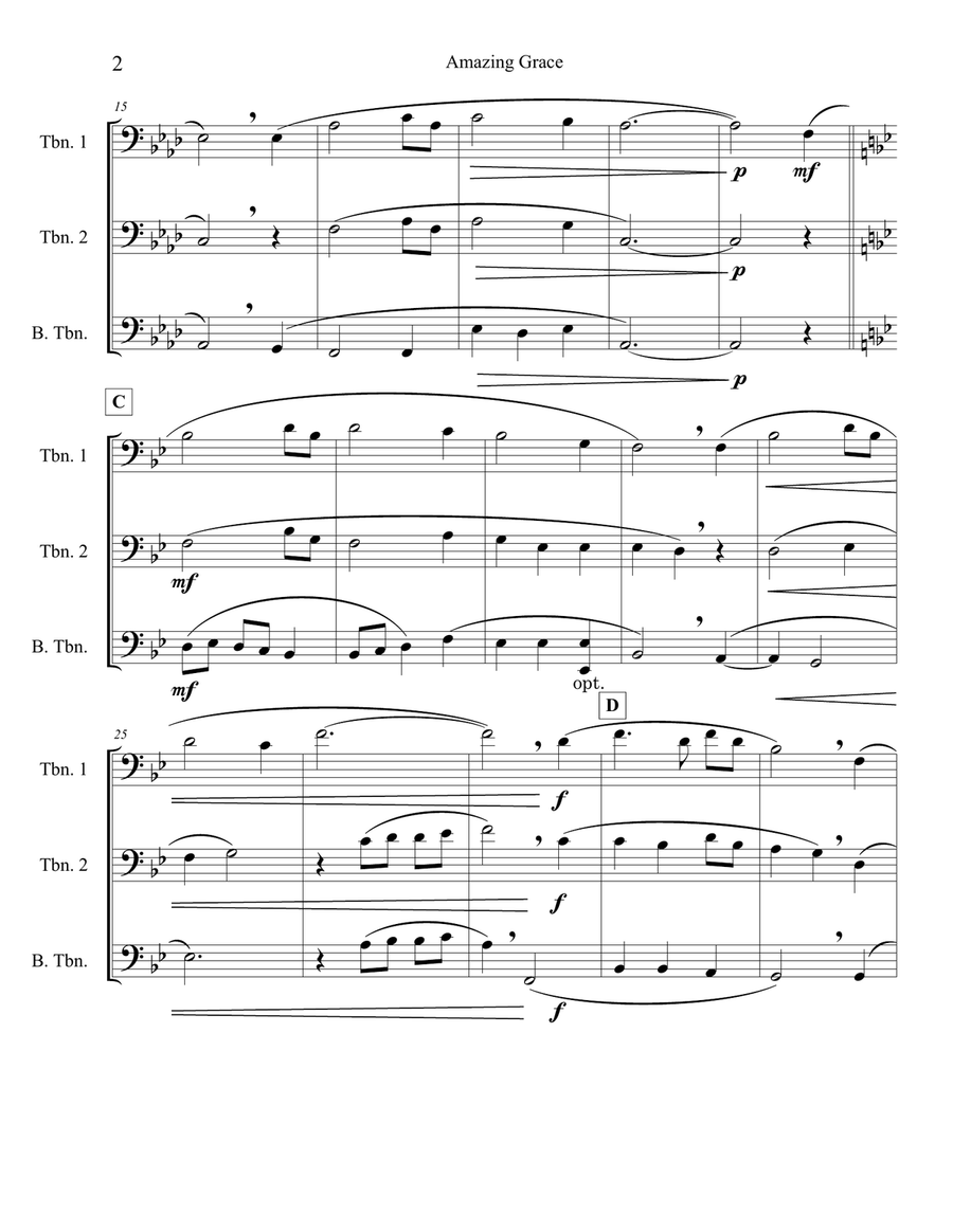 Amazing Grace - Trombone Trio Trombone Trio scores gallery preview page 2