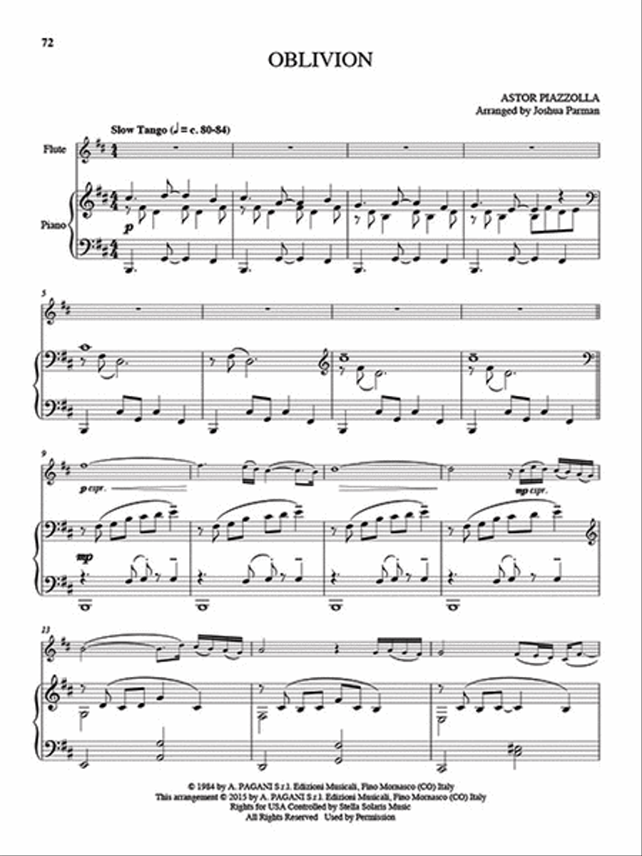 25 Piazzolla Tangos for Flute and Piano Flute Solo scores gallery preview page 6