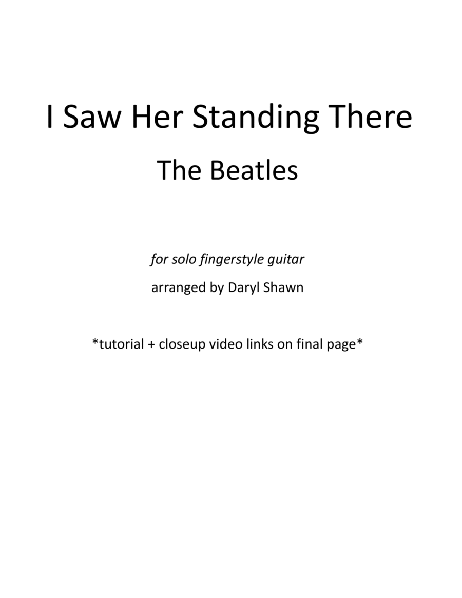 I Saw Her Standing There Guitar Tablature scores gallery preview page 1