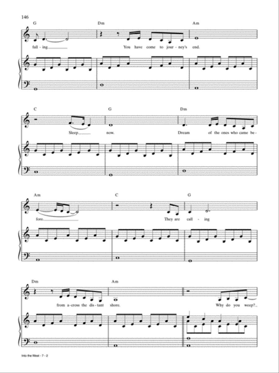 Into the West Piano, Vocal, Guitar scores gallery preview page 2