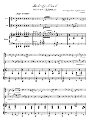 "Radetzky Marsch " (Cdur) Piano trio / Violin & viola