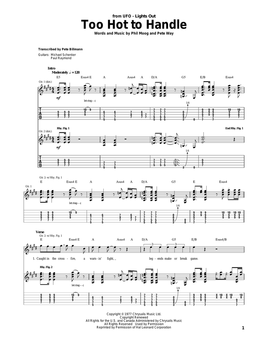 Too Hot To Handle Acoustic Guitar scores gallery preview page 1