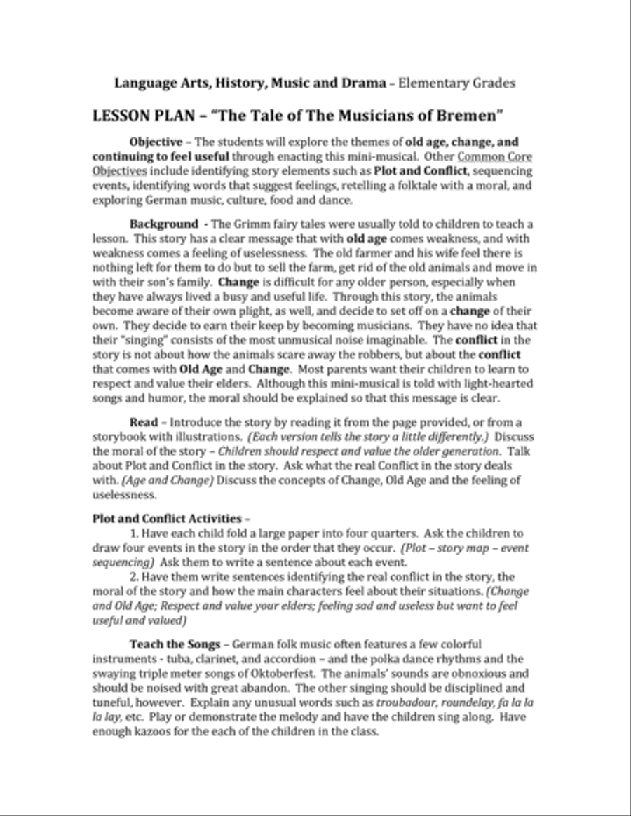 Musicians of Bremen - Lesson Plans Small Ensemble scores gallery preview page 2