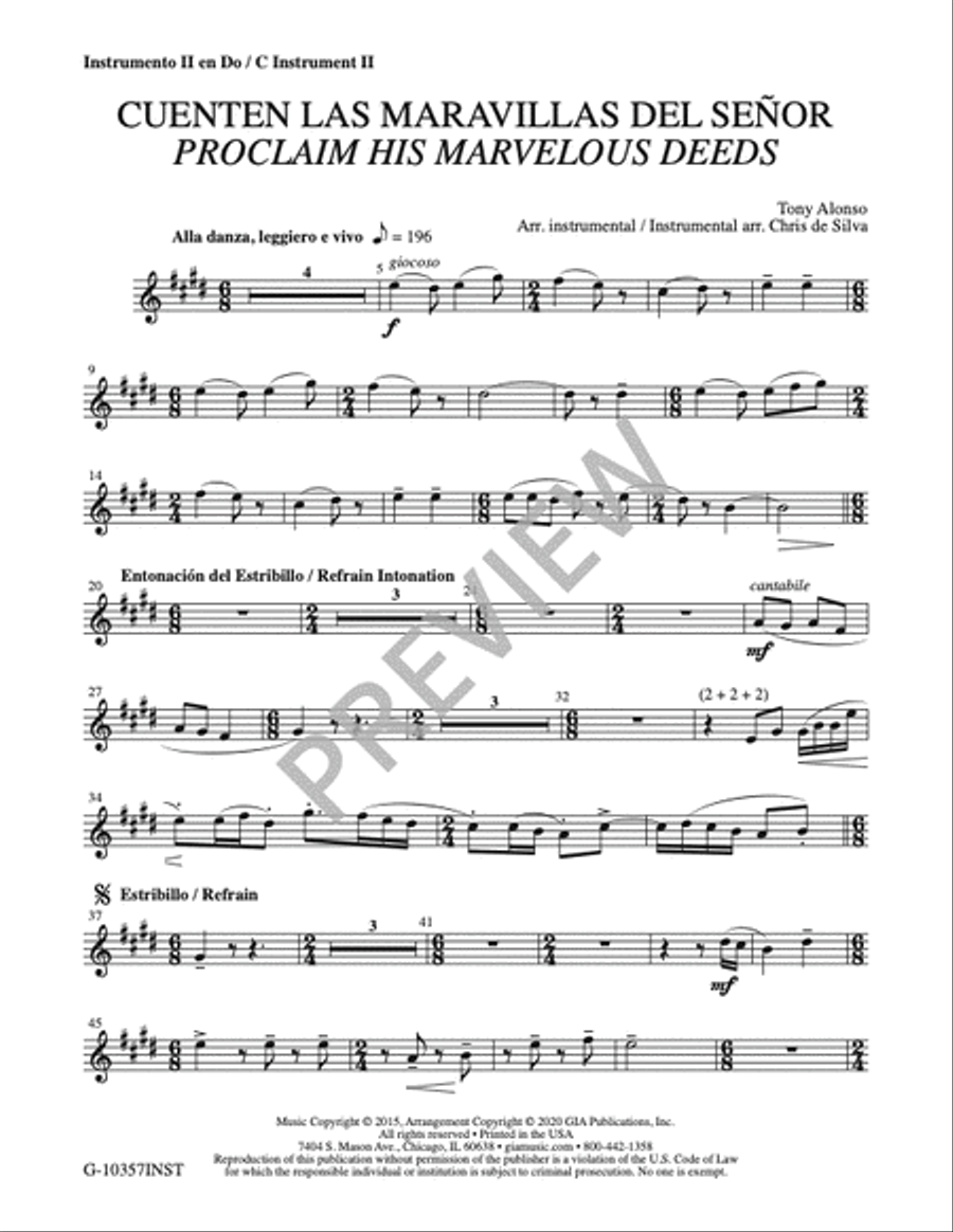 Cuenten las Maravillas del Señor / Proclaim His Marvelous Deeds - Full Score and Parts Cello scores gallery preview page 21