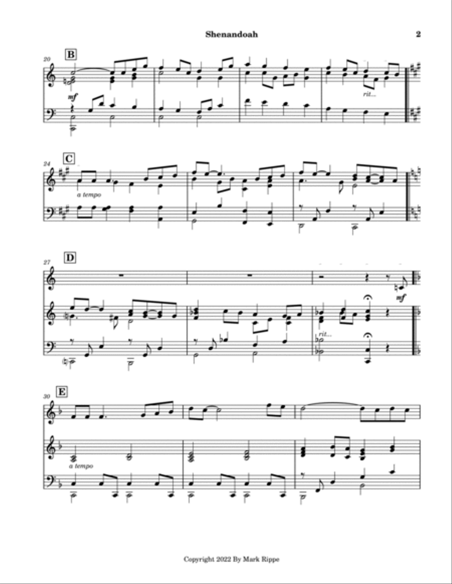 Shenandoah (AM00177) Piano scores gallery preview page 3