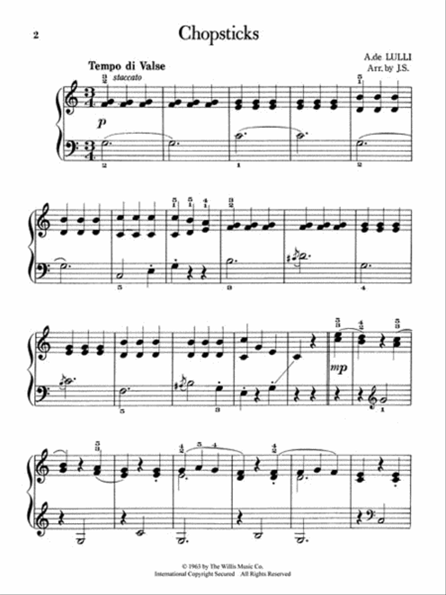 Chopsticks Easy Piano scores gallery preview page 2