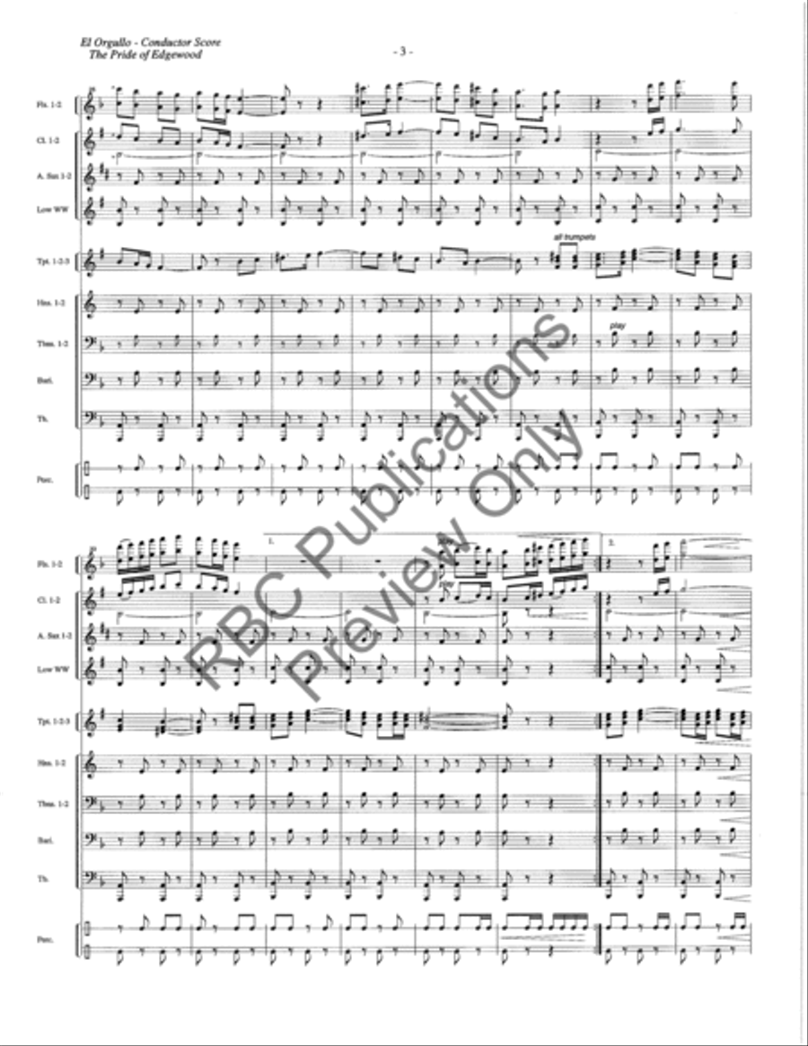 El Orgullo (Score) El Orgullo (Score) Concert Band scores gallery preview page 8
