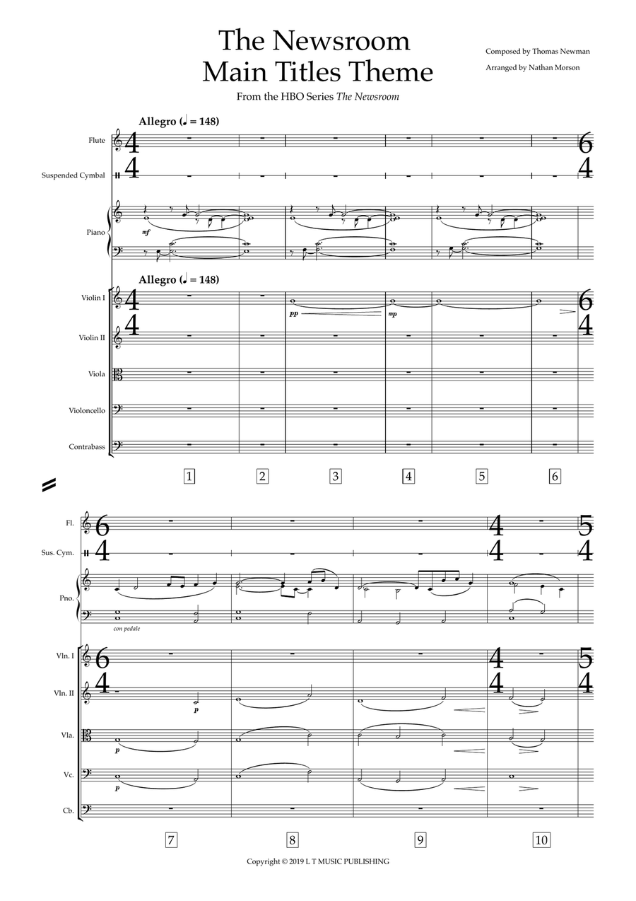 The Newsroom Main Titles Theme Chamber Orchestra scores gallery preview page 2