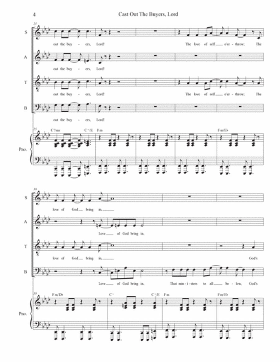 Cast Out The Buyers, Lord (Vocal Quartet - (SATB) image number null