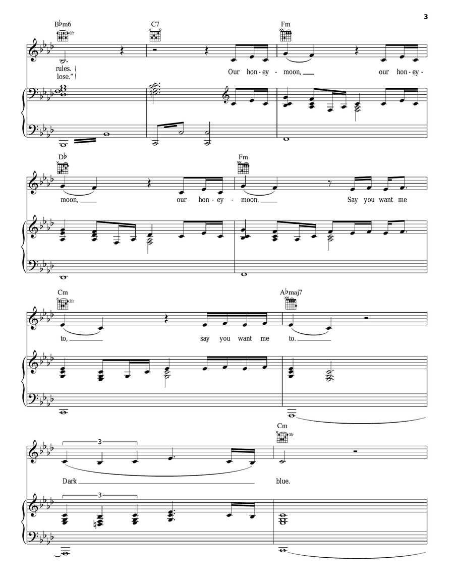 Honeymoon Piano, Vocal, Guitar scores gallery preview page 3