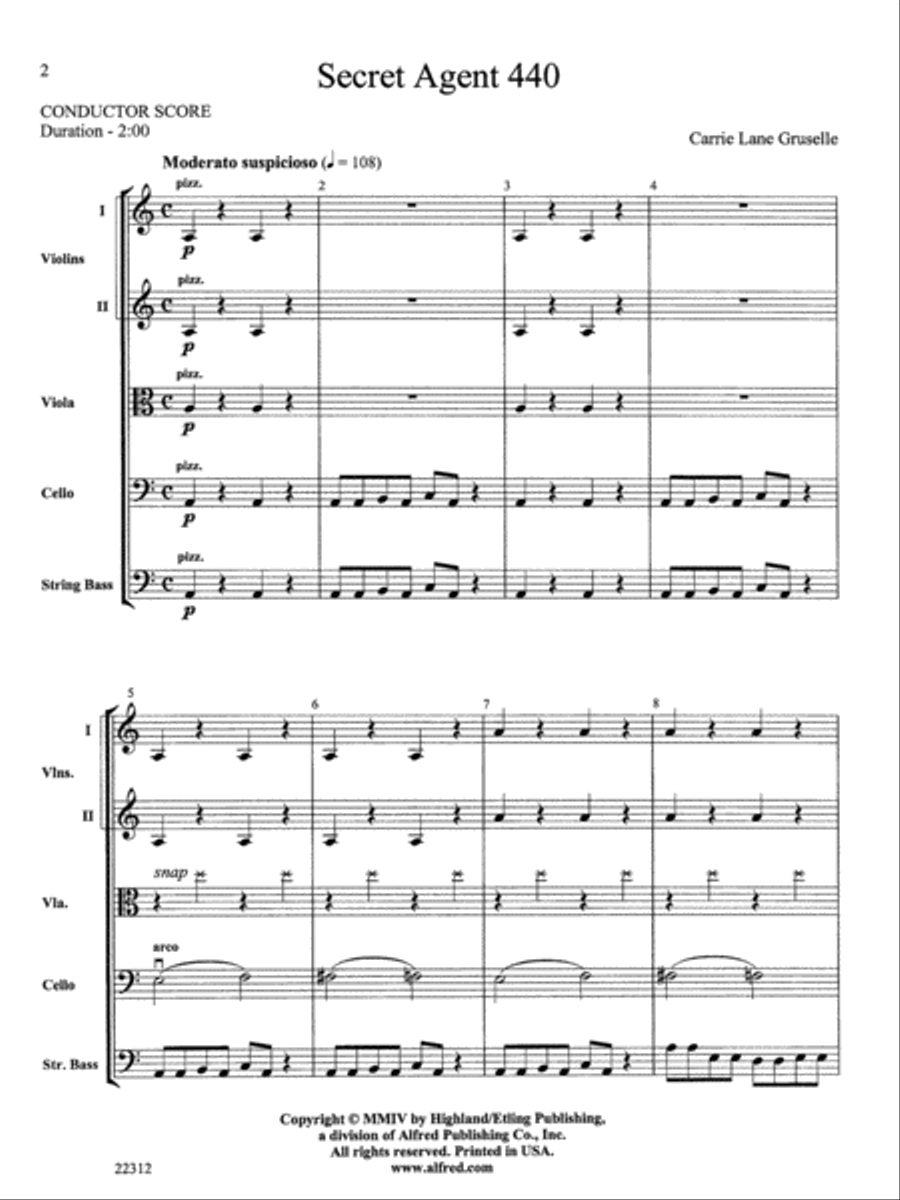 Secret Agent 440 String Orchestra scores gallery preview page 2