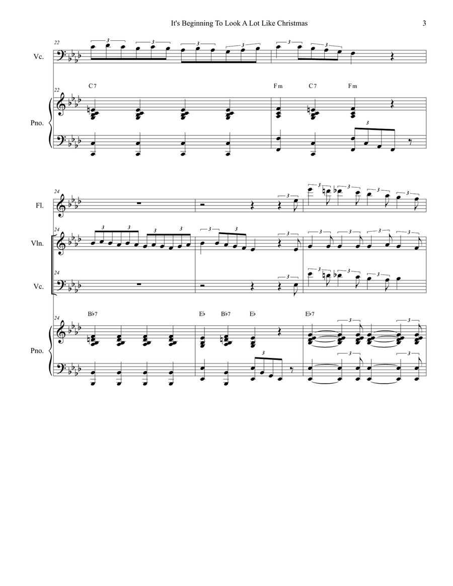 It's Beginning To Look Like Christmas Piano Trio scores gallery preview page 3