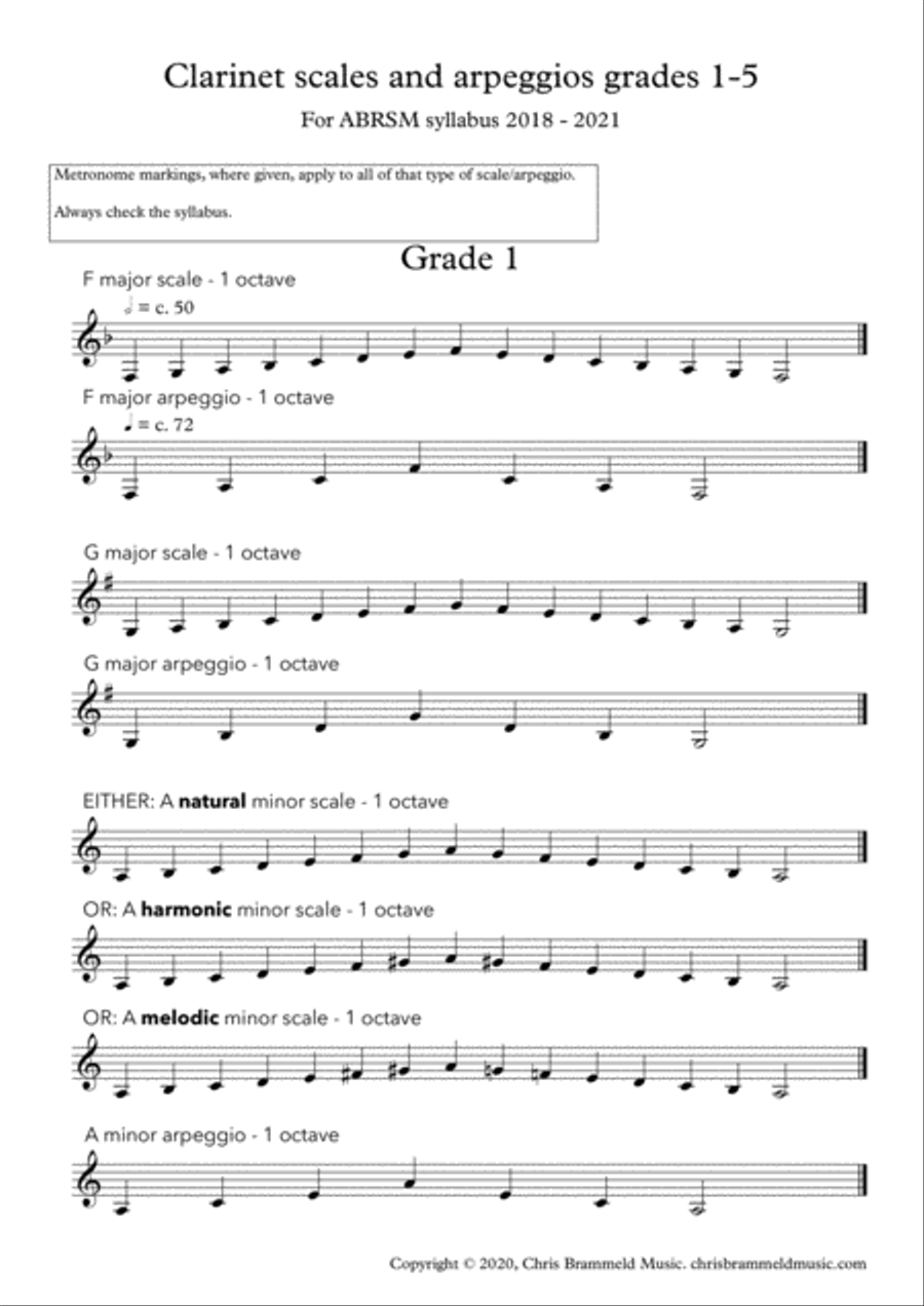 Abrsm clarinet discount