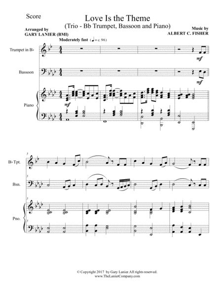 LOVE IS THE THEME (Trio – Bb Trumpet, Bassoon & Piano with Score/Parts)