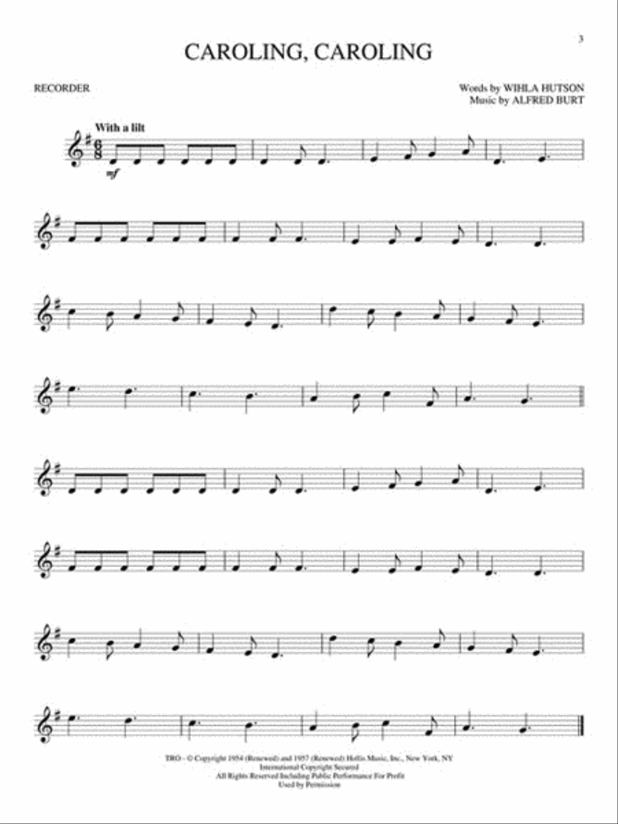 Christmas Songs Recorder scores gallery preview page 3