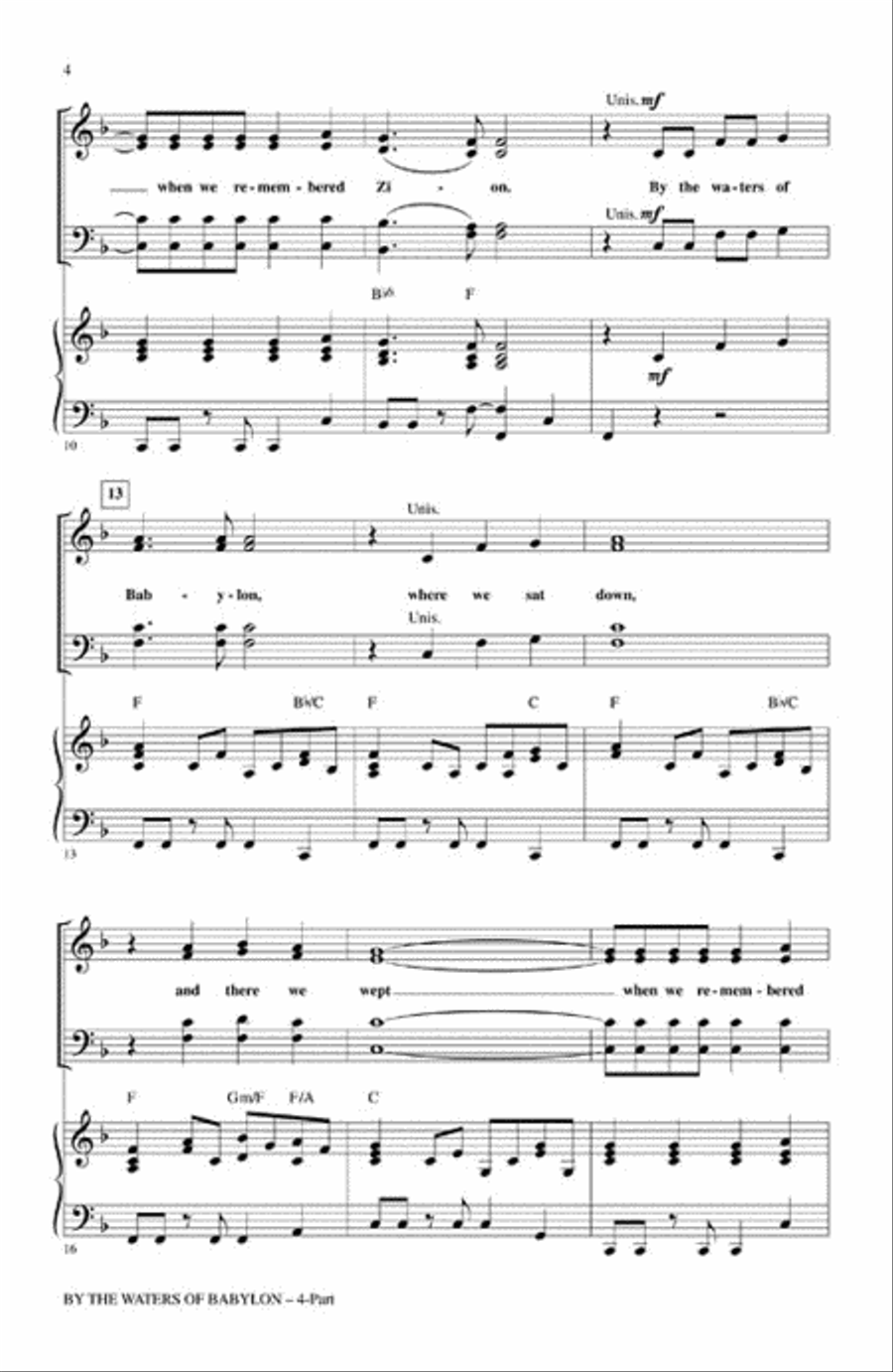 By the Waters of Babylon By the Waters of Babylon 4-Part scores gallery preview page 3