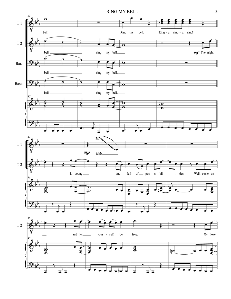 Ring My Bell TTBB scores gallery preview page 5