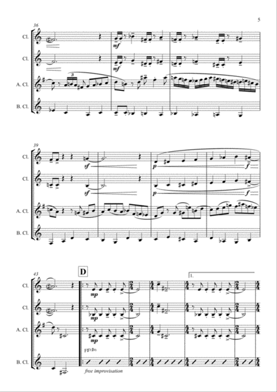 Blue Monk Blue Monk Woodwind Quartet scores gallery preview page 5