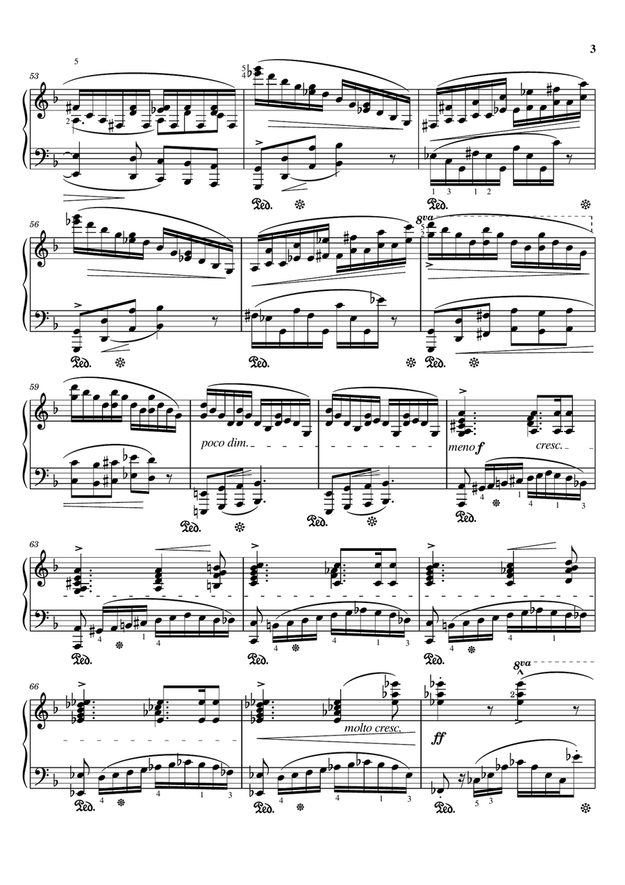 Chopin - Ballade No.2, Op.38 In F Major, Original for Piano Solo With Fingering Piano Solo scores gallery preview page 3