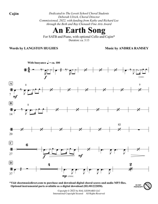 Book cover for An Earth Song - cajon