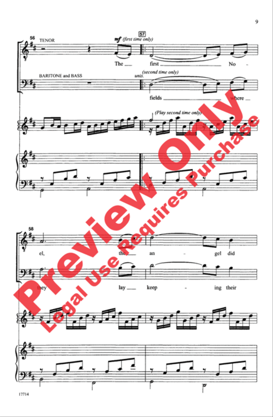 The First Noel / Pachelbel's Canon Men's Choir scores gallery preview page 9