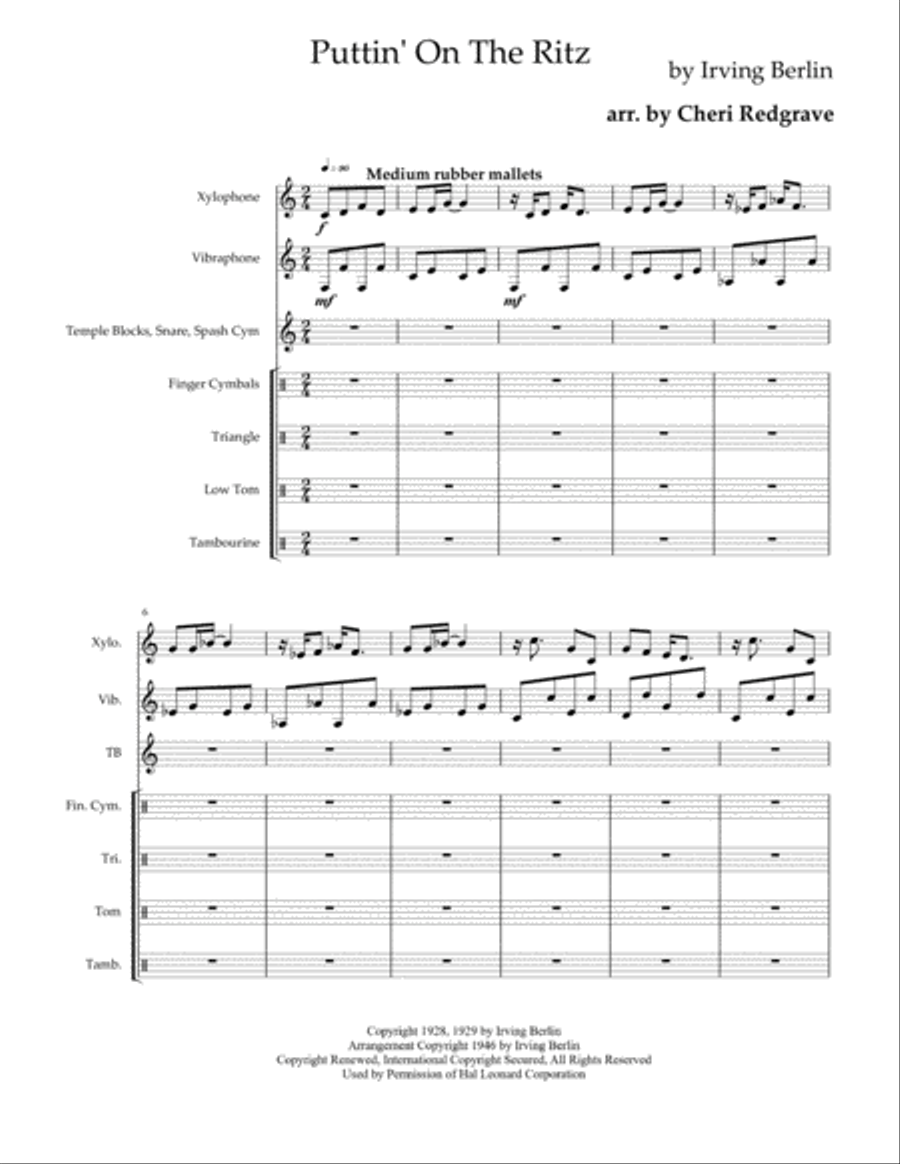 Puttin' On The Ritz Percussion Ensemble scores gallery preview page 3