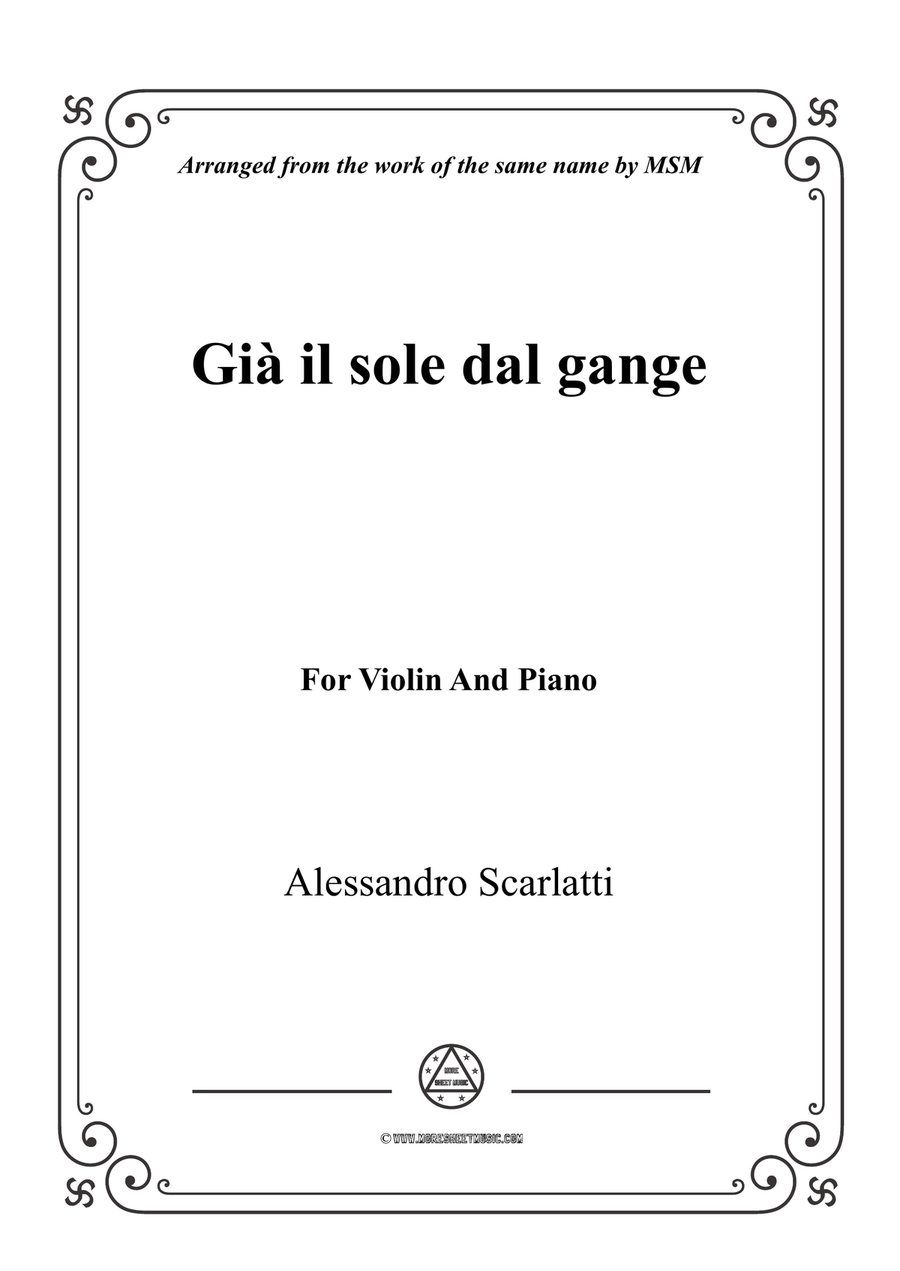 Scarlatti-Già il sole dal gange,for Violin and Piano