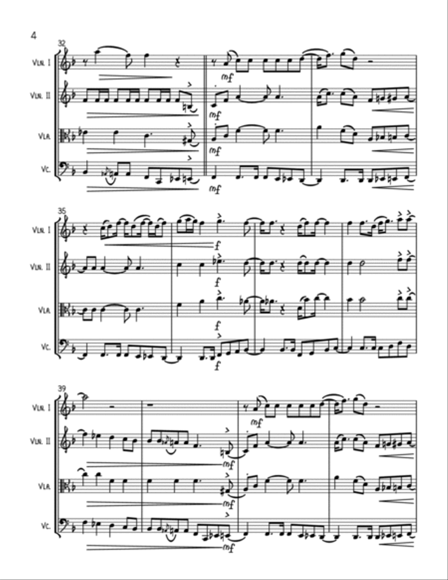 Signed, Sealed, Delivered I'm Yours String Quartet scores gallery preview page 4