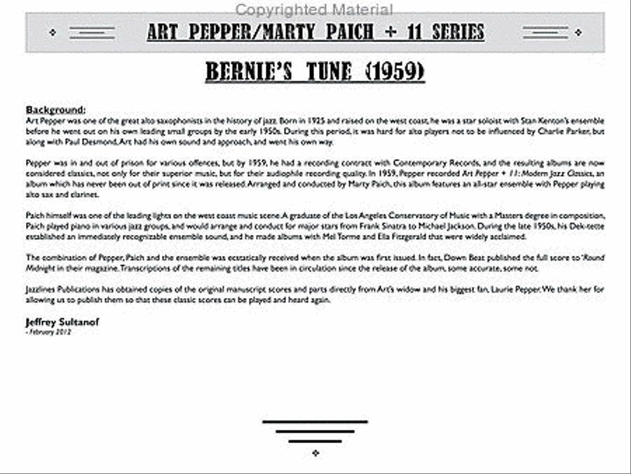 Bernie's Tune Big Band scores gallery preview page 3
