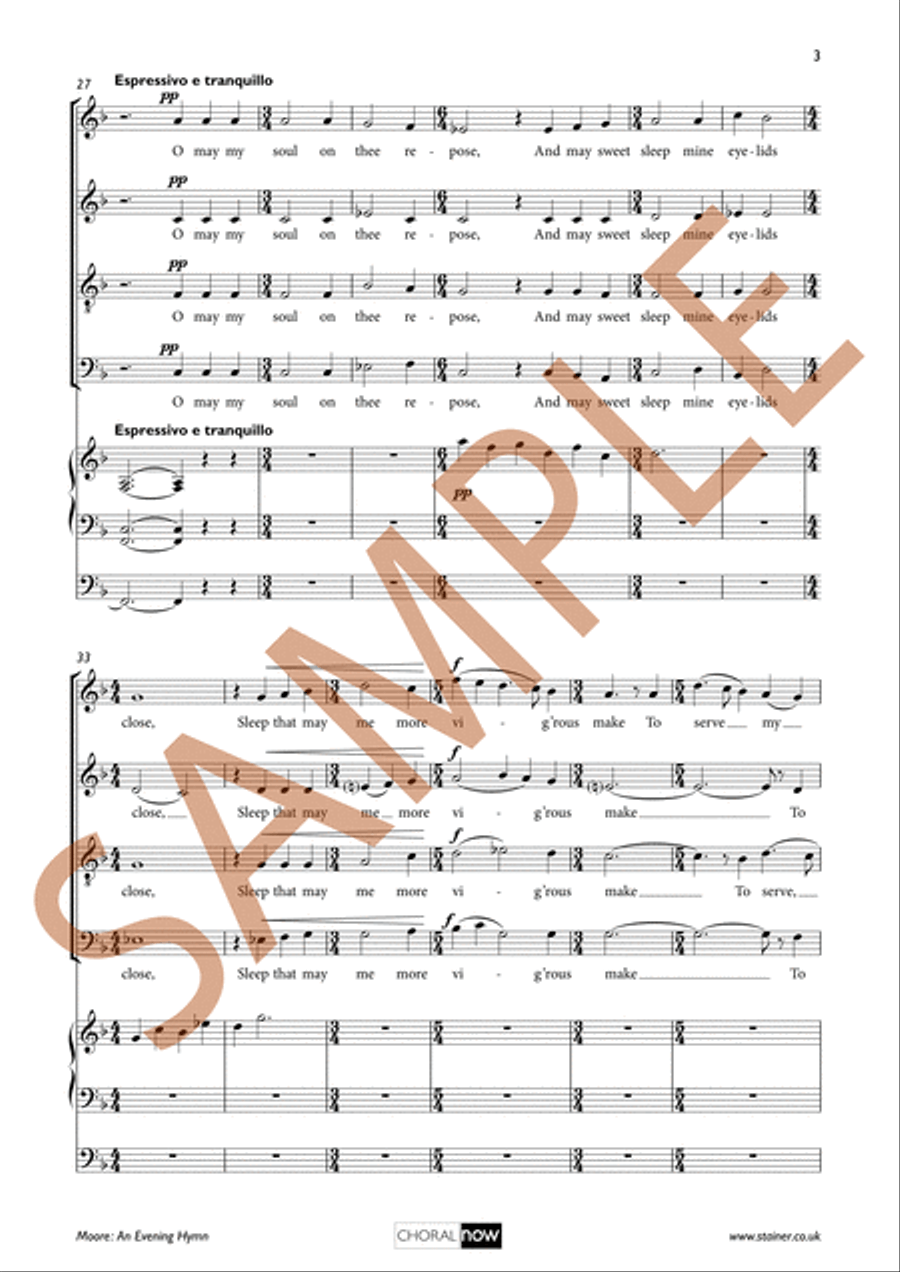 An Evening Hymn An Evening Hymn 4-Part scores gallery preview page 4