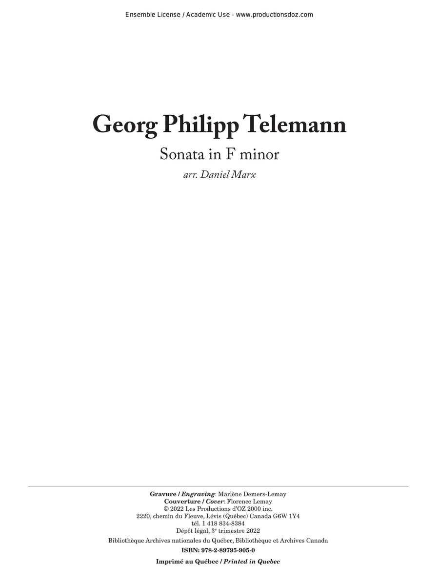 Sonata in F minor Sonata in F minor Bassoon scores gallery preview page 1