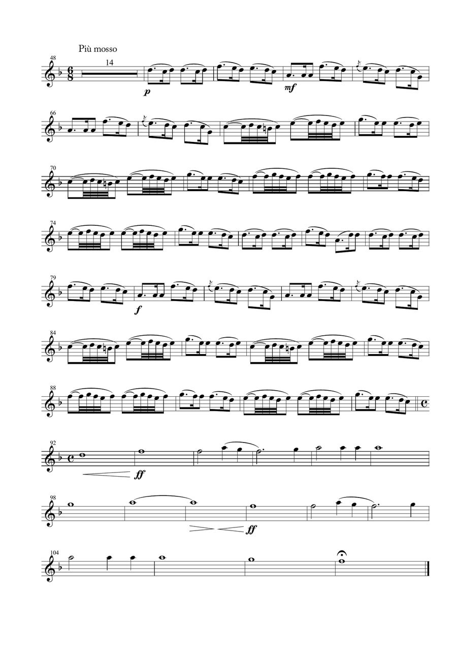 Last Of The Mohicans (main Theme) Woodwind Quartet scores gallery preview page 2