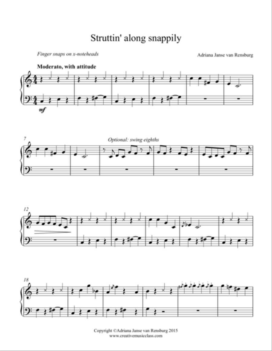 Struttin' Along Snappily Piano Solo scores gallery preview page 1