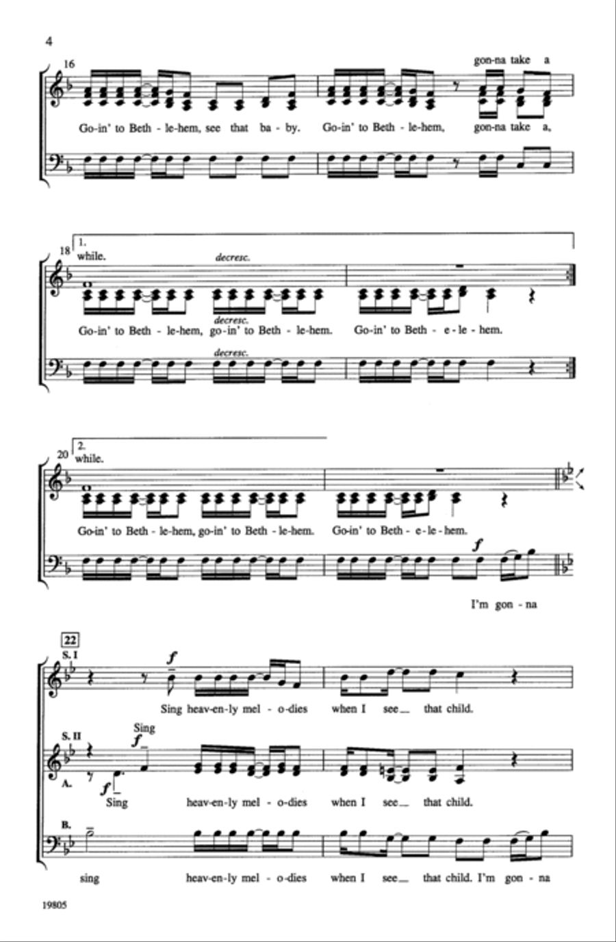 Goin' to Bethlehem 3-Part scores gallery preview page 4