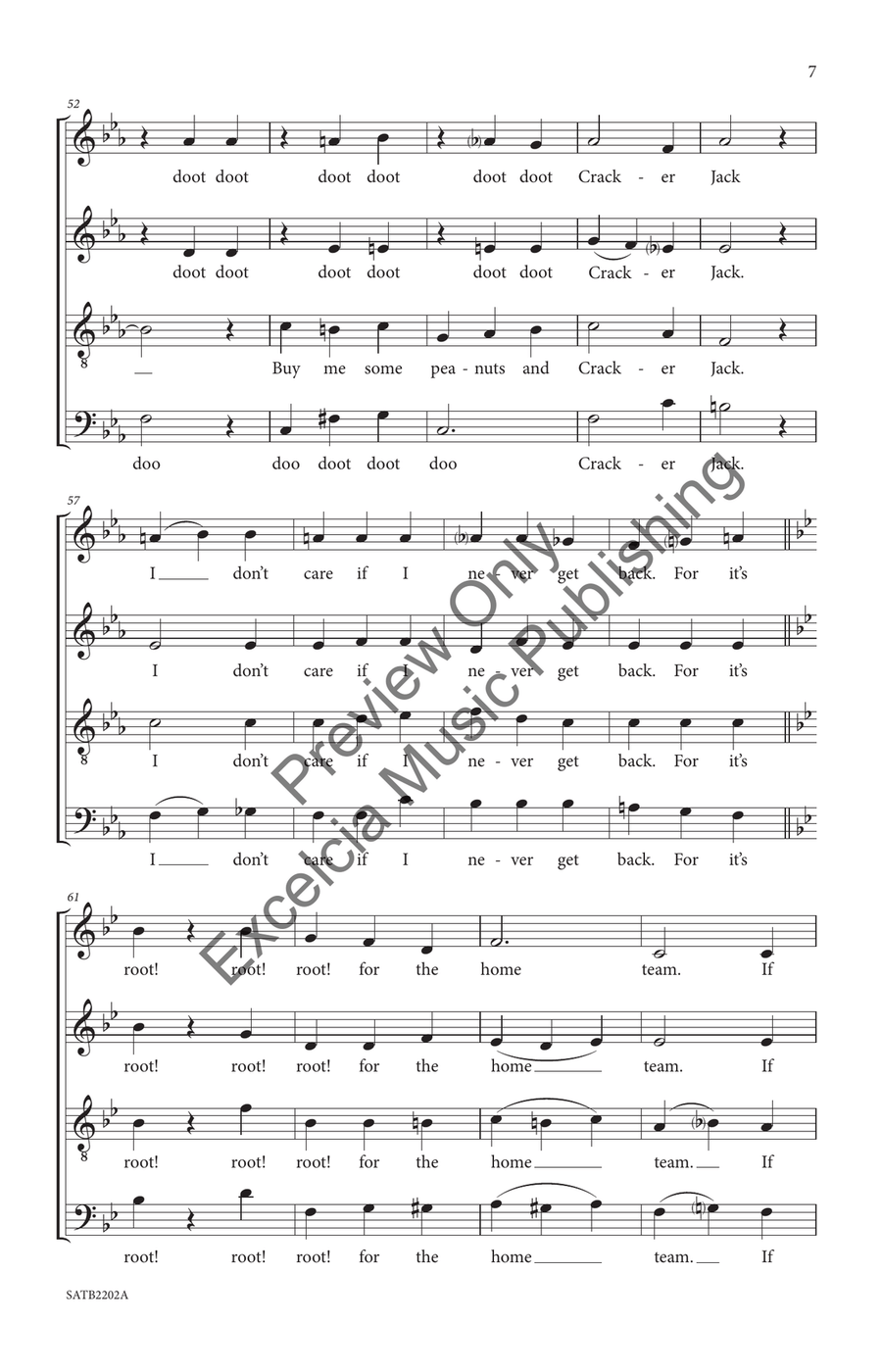 Take Me Out to the Ball Game 4-Part scores gallery preview page 8