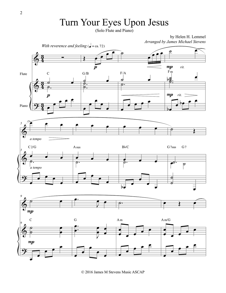 Turn Your Eyes Upon Jesus - Solo Flute Flute Solo scores gallery preview page 2