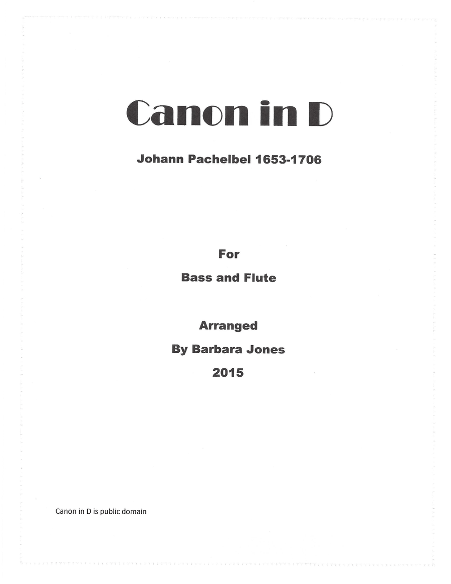 Cannon in D (Flute and Bass) Flute scores gallery preview page 1
