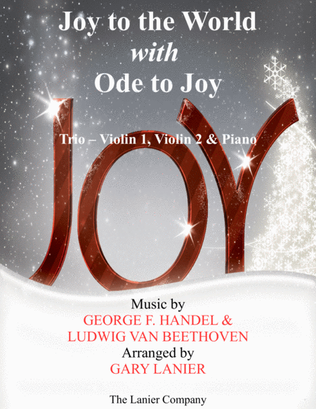 Book cover for JOY TO THE WORLD with ODE TO JOY (Trio - Violin 1,Violin 2 with Piano & Score/Parts)