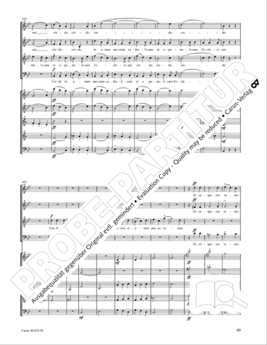 Mass in D Major (Missa in D) 4-Part scores gallery preview page 50