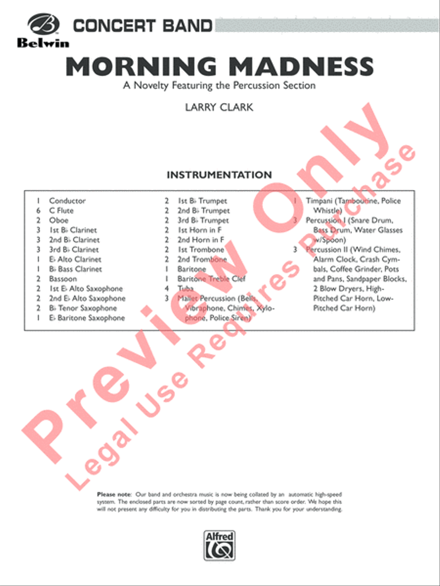 Morning Madness Morning Madness Concert Band scores gallery preview page 2