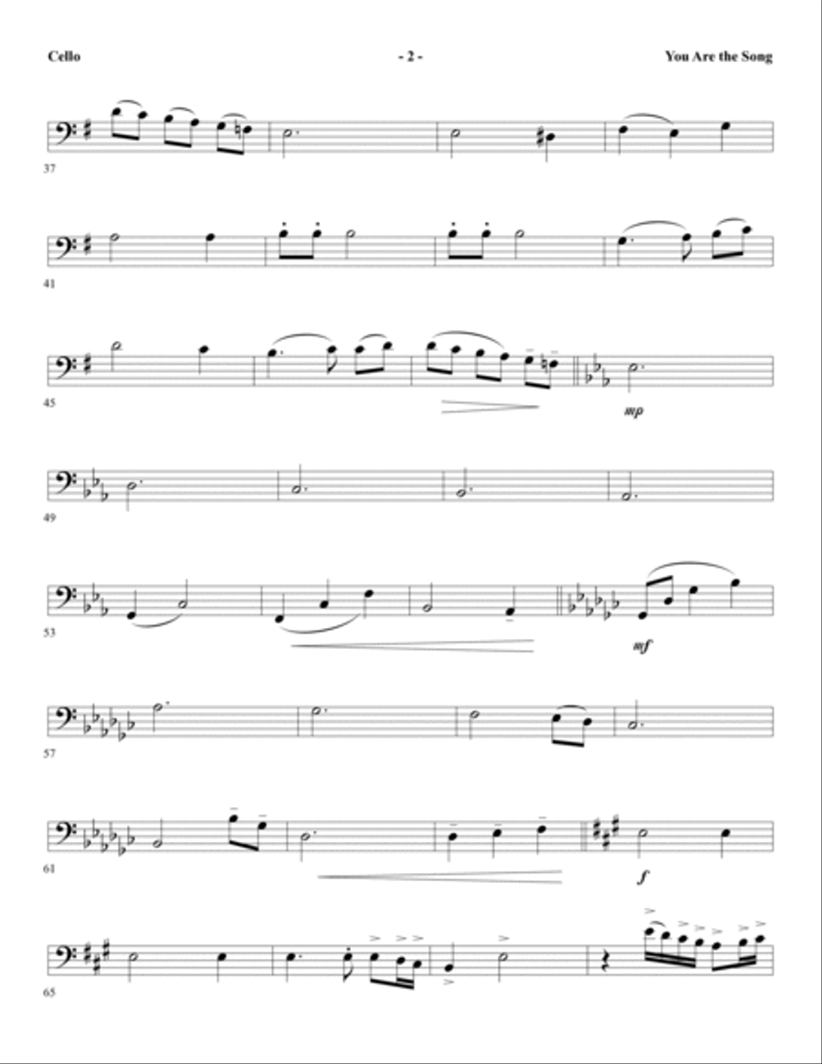 You Are the Song - Cello You Are the Song - Cello Choir scores gallery preview page 2
